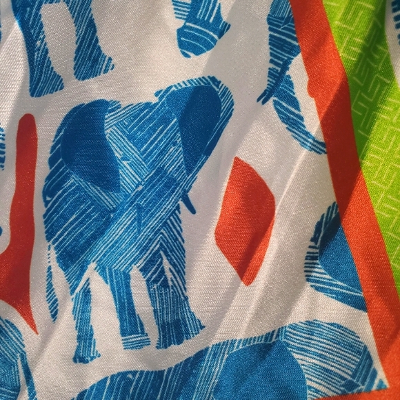NWOT Zara Multicolor Elephant Print Pattern Design Scarf - Picture 2 of 7